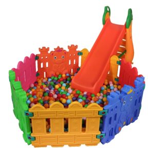 سرسره به همراه استخر توپ پلی اتیلن مدل موزی